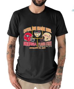 2023 Orange Bowl Georgia Bulldogs vs. Florida State Seminoles Dueling Helmet Shirt