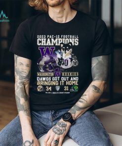 2023 Pac 12 Football Champions Washington Huskies Dawgs Got Out And Bring It Home 34 – 31 Oregon Ducks December 1, 2023 Allegiant Stadium T Shirt
