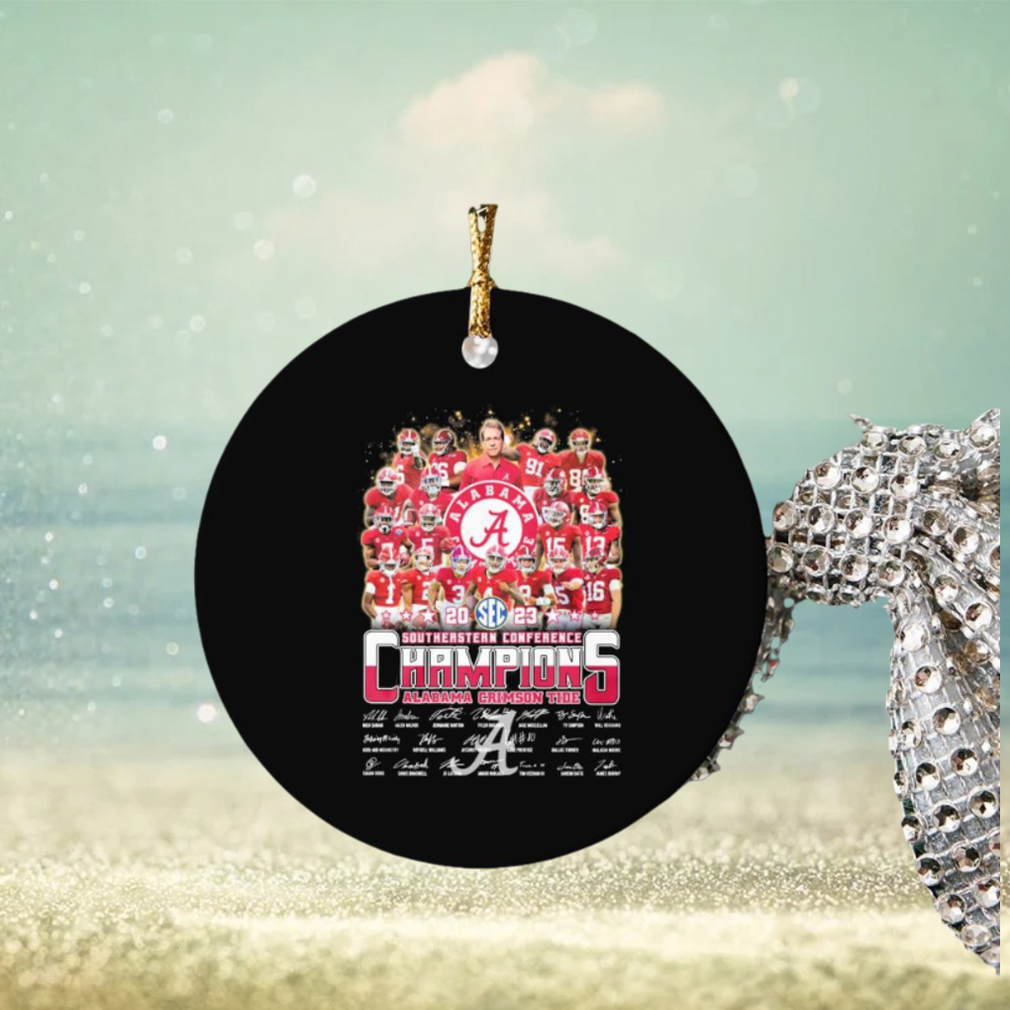 2023 southeastern conference champions alabama crimson tide signatures ornament Circle 2023 southeastern conference champions alabama crimson tide signatures ornament Circle