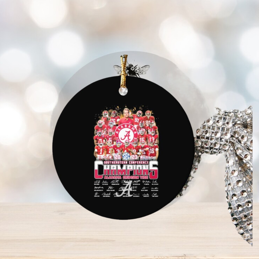 2023 southeastern conference champions alabama crimson tide signatures ornament Circle 2023 southeastern conference champions alabama crimson tide signatures ornament Circle