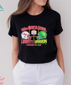 2024 Fiesta Bowl Liberty Flames vs. Oregon Ducks Dueling Helmet Shirt