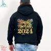 2024 Happy New Year gold glitter firework shirt