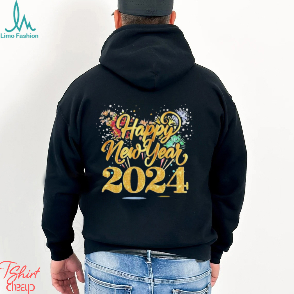 2024 Happy New Year gold glitter firework shirt - Limotees