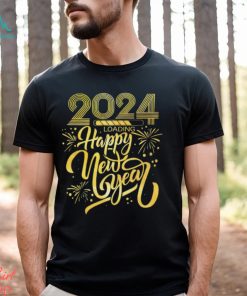 2024 Happy New Year loading fireworks gold shirt