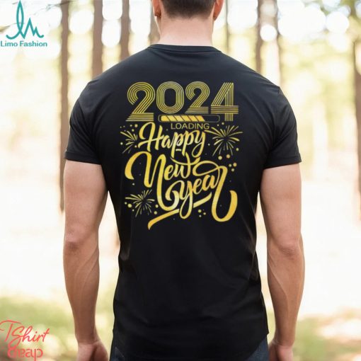 2024 Happy New Year loading fireworks gold shirt