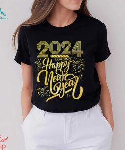 2024 Happy New Year loading fireworks gold shirt