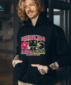 2024 Head To Head CFP Rose Bowl Game Alabama Vs Michigan Unisex T Shirt