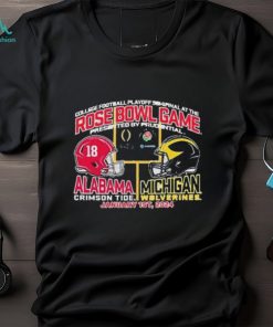 2024 Head To Head CFP Rose Bowl Game Alabama Vs Michigan Unisex T Shirt
