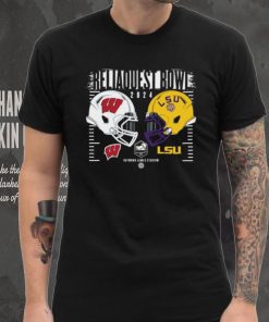 2024 Reliaquest Bowl Wisconsin Badgers vs LSU Tigers helmet shirt