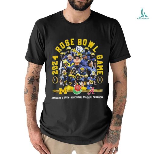 2024 Rose Bowl Michigan Wolverines Vs Alabama Crimson Tide January 1 2024 Rose Bowl Stadium Pasadena Shirt