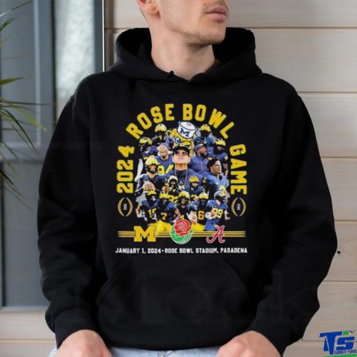 2024 Rose Bowl Michigan Wolverines Vs Alabama Crimson Tide January 1 2024 Rose Bowl Stadium Pasadena Shirt