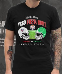 2024 VRBO Fiesta Bowl Matchup Glendale Arizona Oregon Ducks vs Liberty Flames 1st January 2024 Head To Head Helmet Shirt