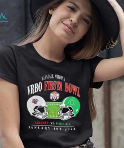 2024 VRBO Fiesta Bowl Matchup Glendale Arizona Oregon Ducks vs Liberty Flames 1st January 2024 Head To Head Helmet Shirt, hoodie, sweater, long sleeve and tank top 2024 VRBO Fiesta Bowl Matchup Glendale Arizona Oregon Ducks vs Liberty Flames 1st January 2024 Head To Head Helmet Shirt