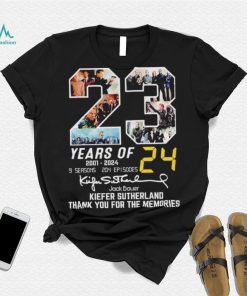23 Years Of 2001 2024 Jack Bauer Kiefer Sutherland Signatures Thank You For The Memories T Shirt