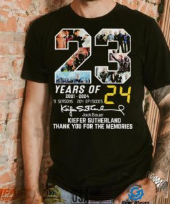 23 Years Of 2001 2024 Jack Bauer Kiefer Sutherland Signatures Thank You For The Memories T Shirt