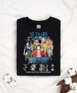 25 Years 1997 2022 One Piece Signatures Thank You For The Memories Shirt