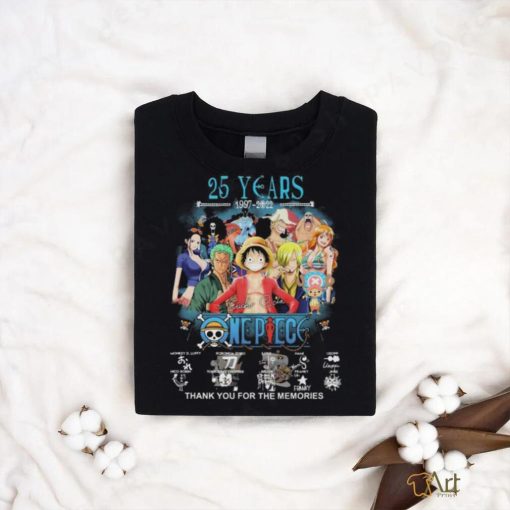 25 Years 1997 2022 One Piece Signatures Thank You For The Memories Shirt