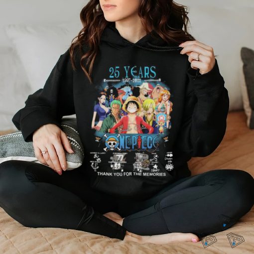 25 Years 1997 2022 One Piece Signatures Thank You For The Memories Shirt