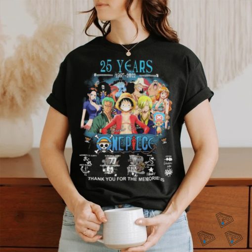 25 Years 1997 2022 One Piece Signatures Thank You For The Memories Shirt