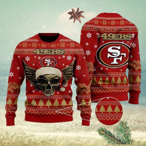 49ers Ugly Christmas Sweater Skull Wings San Francisco 49ers Gift