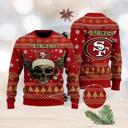 49ers Ugly Christmas Sweater Skull Wings San Francisco 49ers Gift