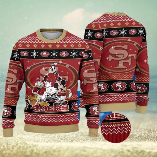 49ers Ugly Sweater Mickey Donald Goofy San Francisco 49ers Gift