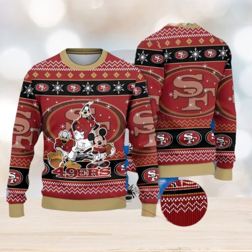 49ers Ugly Sweater Mickey Donald Goofy San Francisco 49ers Gift