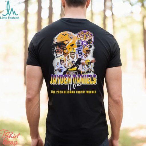 5 Jayden Daniels LSU Tigers The 2023 Heisman Trophy Winner Signature Shirt