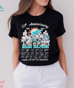 59th Anniversary 1965 2024 Miami Dolphins Thank You For The Memories Signatures shirt