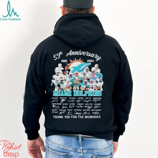 59th Anniversary 1965 2024 Miami Dolphins Thank You For The Memories Signatures shirt