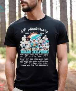 59th Anniversary 1965 2024 Miami Dolphins Thank You For The Memories Signatures shirt
