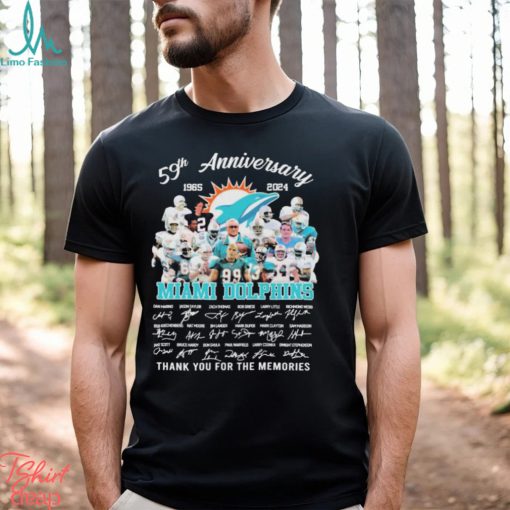59th Anniversary 1965 2024 Miami Dolphins Thank You For The Memories Signatures shirt