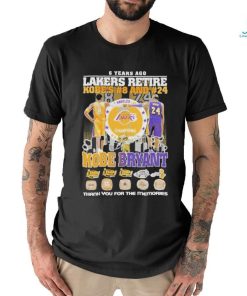 6 Years Ago Lakers Retire Kobe’s 8 And 24 Kobe Bryant Signatures Thank You For The Memories Logo T shirt