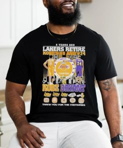 6 Years Ago Lakers Retire Kobe’s 8 And 24 Kobe Bryant Signatures Thank You For The Memories Logo T shirt