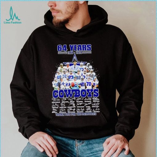 64 years 1960 2024 Cowboys thank you for the memories shirt