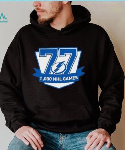77 Victor Hedman Tampa Bay Lightning 1,000 Games Logo Shirt