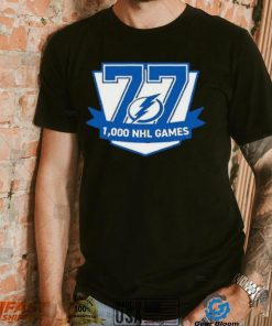 77 Victor Hedman Tampa Bay Lightning 1,000 Games Logo Shirt