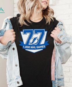 77 Victor Hedman Tampa Bay Lightning 1,000 Games Logo Shirt