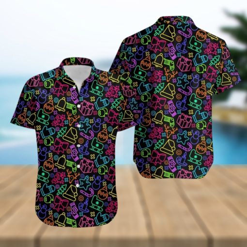 90’s Neon Christmas Men’s Hawaiian Shirt