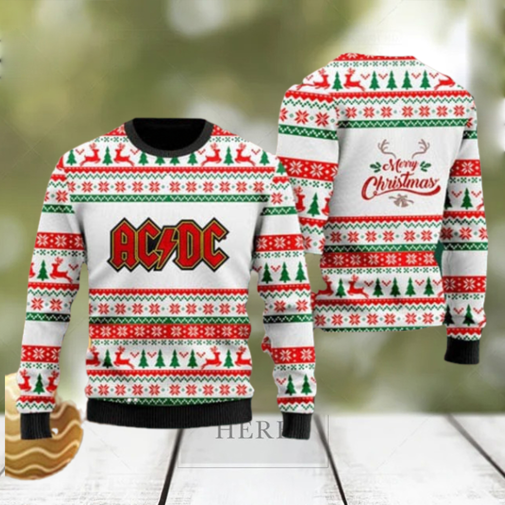 ACDC Deer And Christmas Tree Luxury Fan Gifts 2023 Ugly Chirstmas Sweater ACDC Deer And Christmas Tree Luxury Fan Gifts 2023 Ugly Chirstmas Sweater
