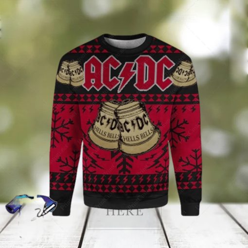 ACDC Hells Bells Black Thunder Fan Gifts 2023 Ugly Chirstmas Sweater