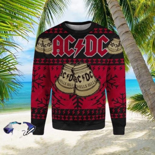 ACDC Hells Bells Black Thunder Fan Gifts 2023 Ugly Chirstmas Sweater