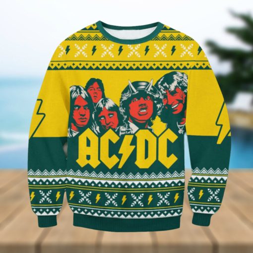 ACDC Yellow Ugly Christmas Sweater