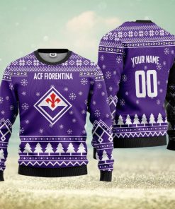 ACF Fiorentina Personalized Ugly Christmas Sweater Blue Version