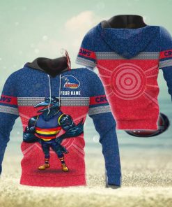 AFL Adelaide Crows Custom Name Mascot Pullover Hoodie