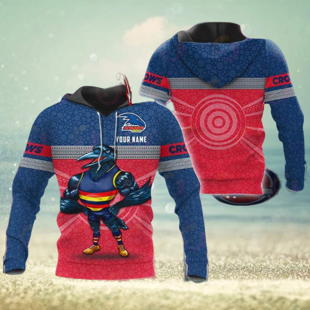 AFL Adelaide Crows Custom Name Mascot Pullover Hoodie AFL Adelaide Crows Custom Name Mascot Pullover Hoodie