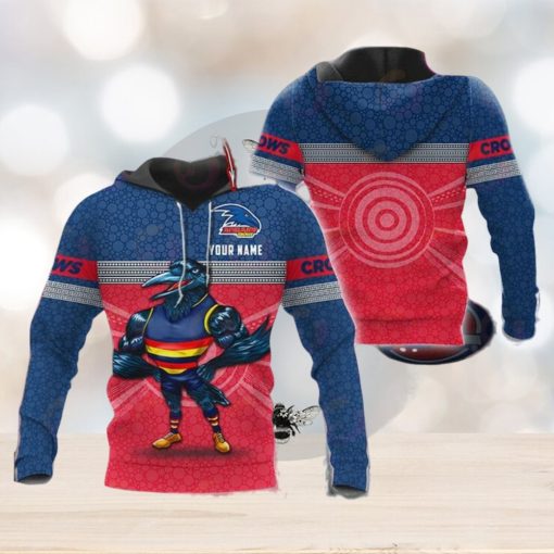 AFL Adelaide Crows Custom Name Mascot Pullover Hoodie