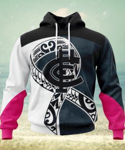 AFL Carlton Blues Custom Name Number Fight Cancer Pullover Hoodie