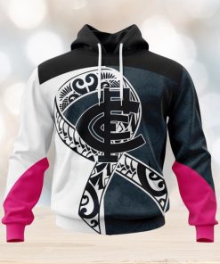 AFL Carlton Blues Custom Name Number Fight Cancer Pullover Hoodie