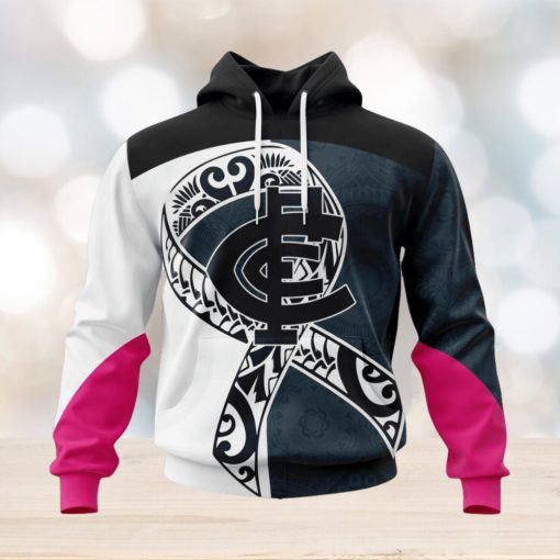 AFL Carlton Blues Custom Name Number Fight Cancer Pullover Hoodie
